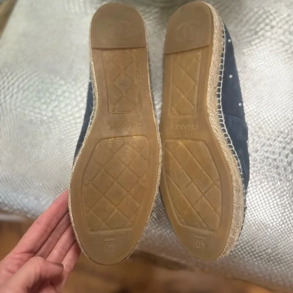 CHANEL Navy Pearl Espadrilles - Picture 5 of 5